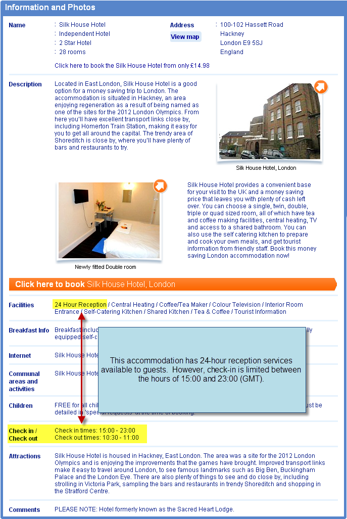 CheckIn 24 Hour ReceptionTravelStayKnowledgebase